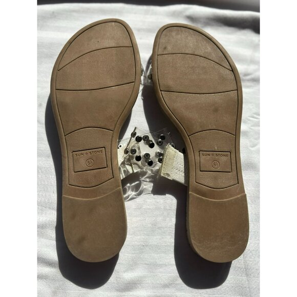 Sun + Stone Womens Clear Studded Slide Sandals - Picture 5 of 5